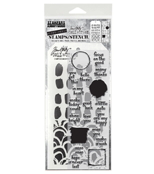 Stampers Anonymous, Tim Holtz leimasin- & sapluunasetti Note Quotes