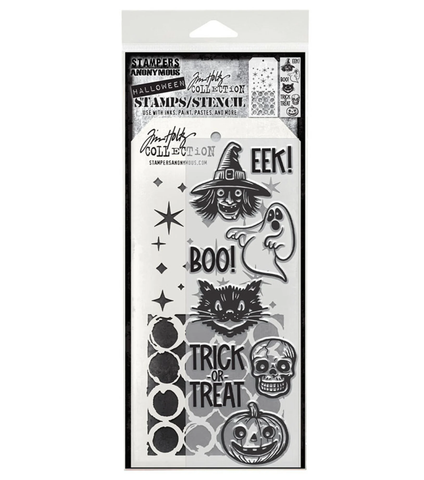 Stampers Anonymous, Tim Holtz leima- ja sapluunasetti Retro Frights