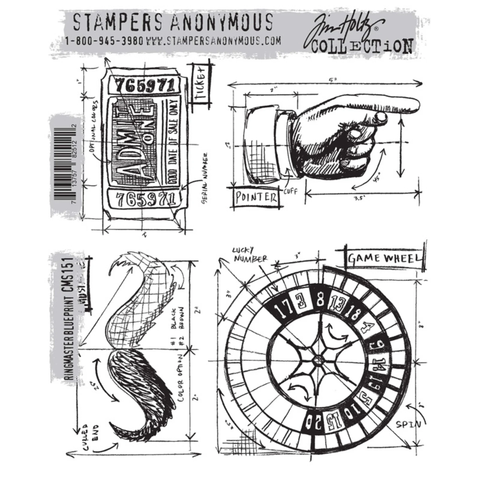 Stampers Anonymous, Tim Holtz leimasin Ringmaster Blueprint