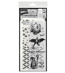 Stampers Anonymous, Tim Holtz leimasin- & sapluunasetti Trick Or Treat