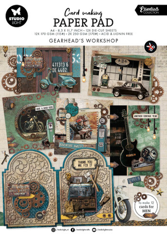Studio Light Essentials Card Making -paperipakkaus, Gearhead's Workshop