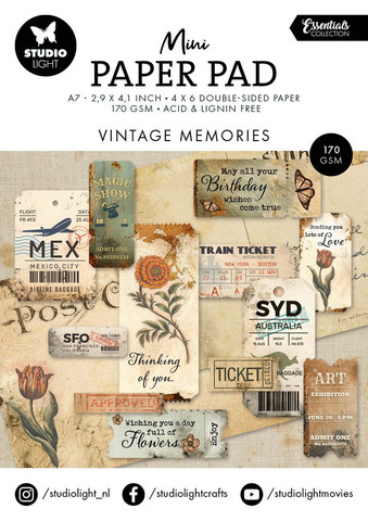 Studio Essentials Mini Paper Pad -paperikko, Vintage Memories