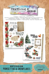TEXT{ures} Rub-Ons siirtokuvat Winter In Bloom, Poinsettias & Snowflakes