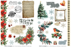 TEXT{ures} Rub-Ons siirtokuvat Winter In Bloom, Poinsettias & Snowflakes