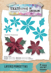 TEXT{ures} stanssi Winter In Bloom, Layered Poinsettias 