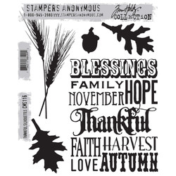 Stampers Anonymous, Tim Holtz leimasin Thankful Silhouettes