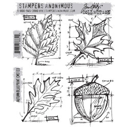 Stampers Anonymous, Tim Holtz leimasin Autumn Blueprints