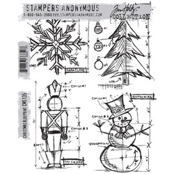 Stampers Anonymous, Tim Holtz leimasin Christmas Blueprint