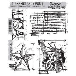 Stampers Anonymous, Tim Holtz leimasin Americana Blueprint