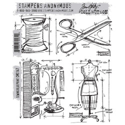 Stampers Anonymous, Tim Holtz leimasin Sewing Blueprint