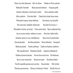 Krafia tarra-arkki Toivotuksia, valkoinen