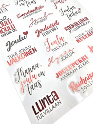 Washitarra-arkki Joulutekstit, puna/musta