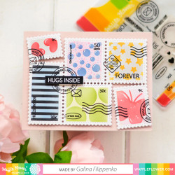 Waffle Flower sapluuna Postage Collage Coloring