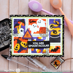 Waffle Flower sapluuna Postage Collage Spooktacular