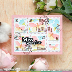 Waffle Flower sapluuna Postage Collage Spring Breeze