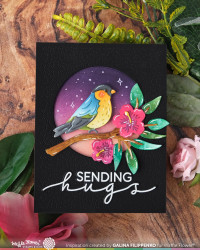 Waffle Flower stanssi ja sapluuna Birdie Duo Die-n-stencil