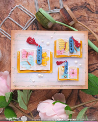 Waffle Flower stanssi Open Book Bookmark