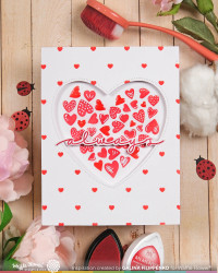 Waffle Flower leimasin Inlaid Hearts Detail 