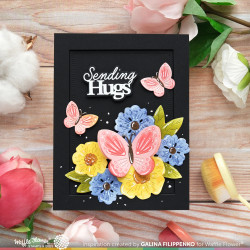Waffle Flower leima- ja stanssisetti Paper Hug Sentiments Combo