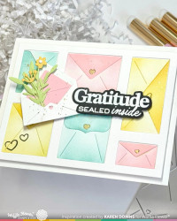 Waffle Flower sapluuna Postage Collage Envelope