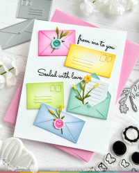 Waffle Flower leimasin Postage Collage Mini Seals