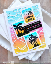 Waffle Flower leimasin Postage Collage Tropical Sunset