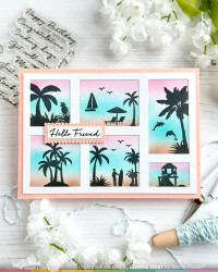 Waffle Flower stanssi Postage Collage A6 Blocks