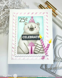 Waffle Flower sapluuna Nesting Postage Collage Blocks