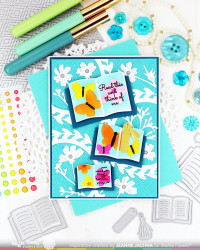 Waffle Flower sapluuna Open Book Trio Butterfly