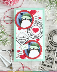 Waffle Flower sapluuna Nesting Postage Collage Let it Snow