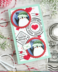 Waffle Flower leimasin Nesting Postage Collage