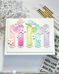 Waffle Flower sapluuna Open Book Bookmark