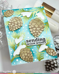 Waffle Flower stanssi Snowcapped Pinecone Shape