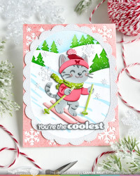 Waffle Flower stanssi ja sapluuna Cool Cat Die-n-stencil