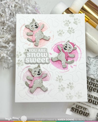 Waffle Flower stanssi ja sapluuna Snow Angel Cat Duo Die-n-stencil
