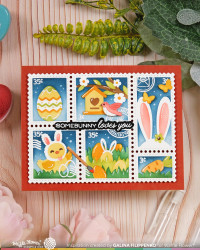 Waffle Flower leimasin Postage Collage Egg Hunt