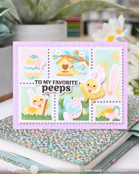 Waffle Flower sapluuna Postage Collage Egg Hunt