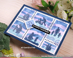 Waffle Flower sapluuna Postage Collage A7 Inner Blocks