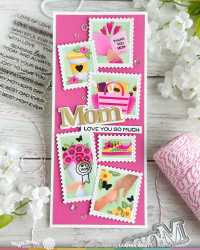 Waffle Flower sapluuna Postage Collage Mom