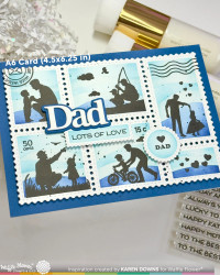 Waffle Flower sapluuna Postage Collage A6 Wavy Lines