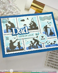 Waffle Flower leimasin Postage Collage Dad Silhouettes