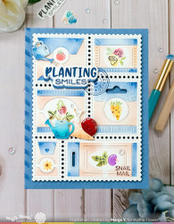 Waffle Flower sapluuna Postage Collage Seeds