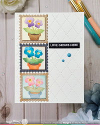 Waffle Flower sapluuna Square Postage Pansy