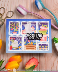 Waffle Flower sapluuna Postage Collage Gardening