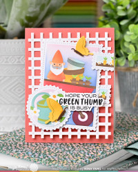 Waffle Flower sapluuna Nesting Postage Collage Gardening