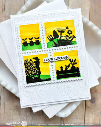 Waffle Flower leimasin Postage Collage Garden Silhouettes