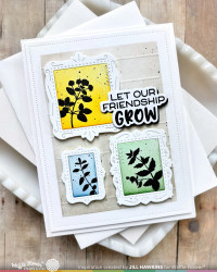 Waffle Flower leimasin Postage Collage Herb Silhouettes