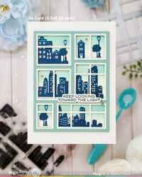 Waffle Flower stanssi Postage Collage Windows