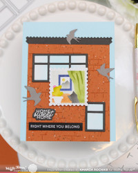 Waffle Flower sapluuna Square Postage - Home