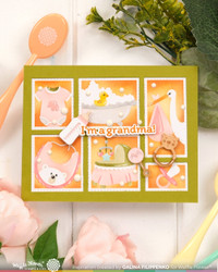 Waffle Flower sapluuna Postage Collage Baby